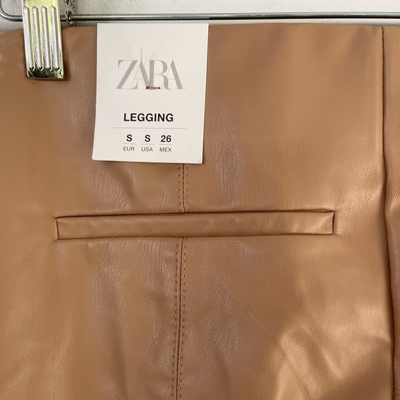 Zara Blogger Fav Tan Faux Leather Legging - S - Picture 7 of 7
